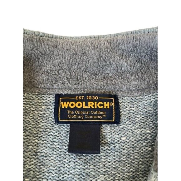VTG Woolrich Women's Sz XL Aquifer Gray Blue Wool Blend 1/4 Zip Pullover Sweater - Picture 6 of 11